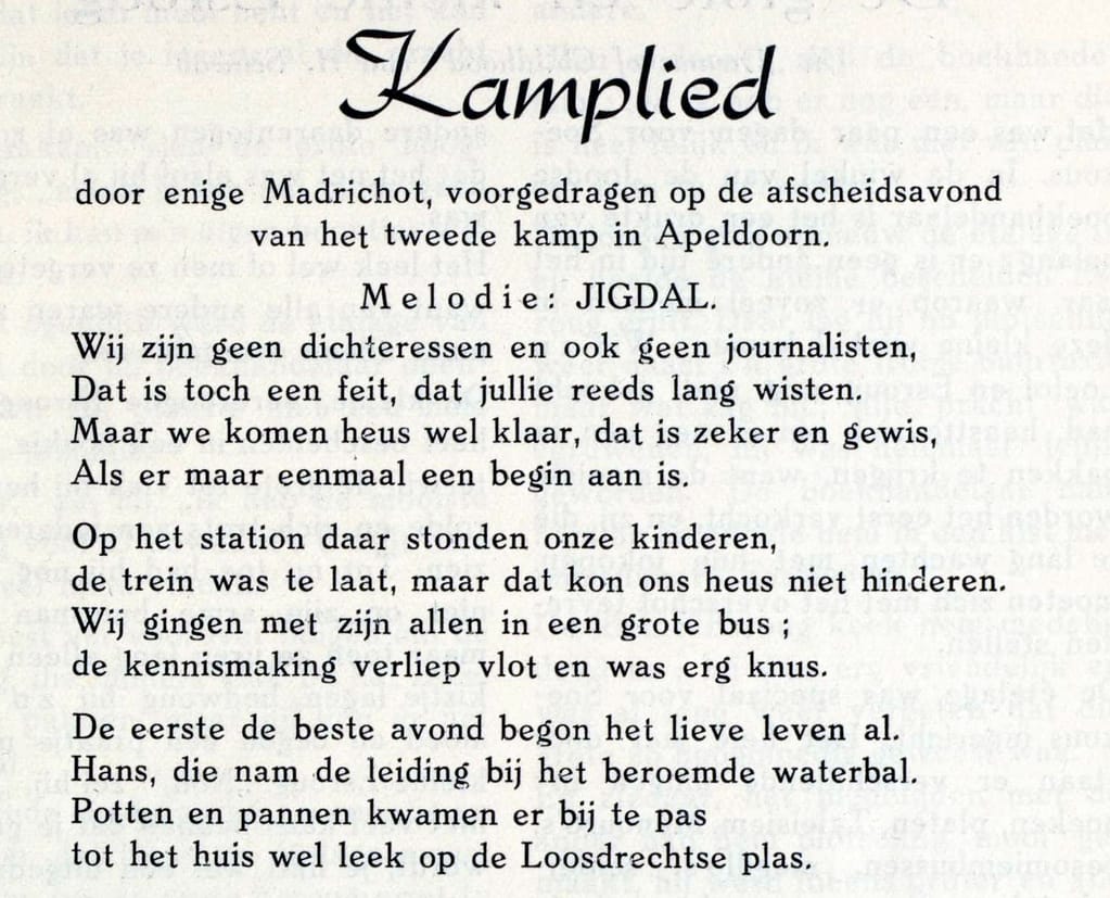 Kamplied waarin Hans wordt genoemd, Hasjalsjelet, jrg. 4, nr. 7-8, 1950