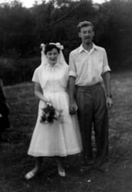 Trouwfoto Miriam en Aki, 1954