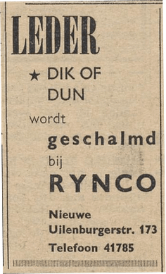 Rynco Advertentie in NIW, 5 april 1946