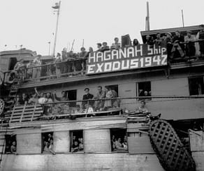 De ’Exodus’ in de haven van Haifa, 1947. Beeld: GPO / Hans Pinn