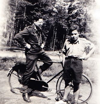 Alfred Frank en Guus Schijveschuurder, Ommen, 1949