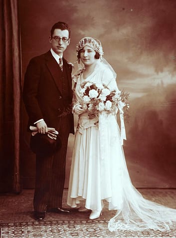Trouwfoto Saul Coster en Niesje Waterman, 1930. Beeld: Yad Vashem / 13340