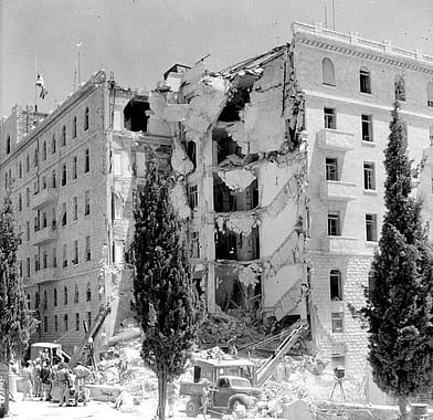 Bomaanslag op de King David Hotel, 1946. Beeld: Wikimedia Commons