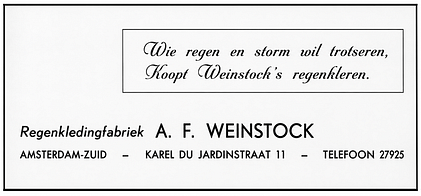 Advertentie voor Weinstock in Hasjalsjelet